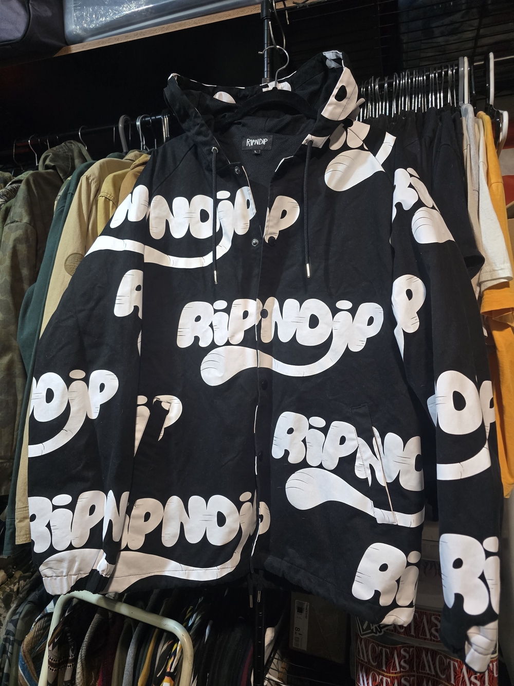 Ripndip Black Jacket with Bold White Logo Print